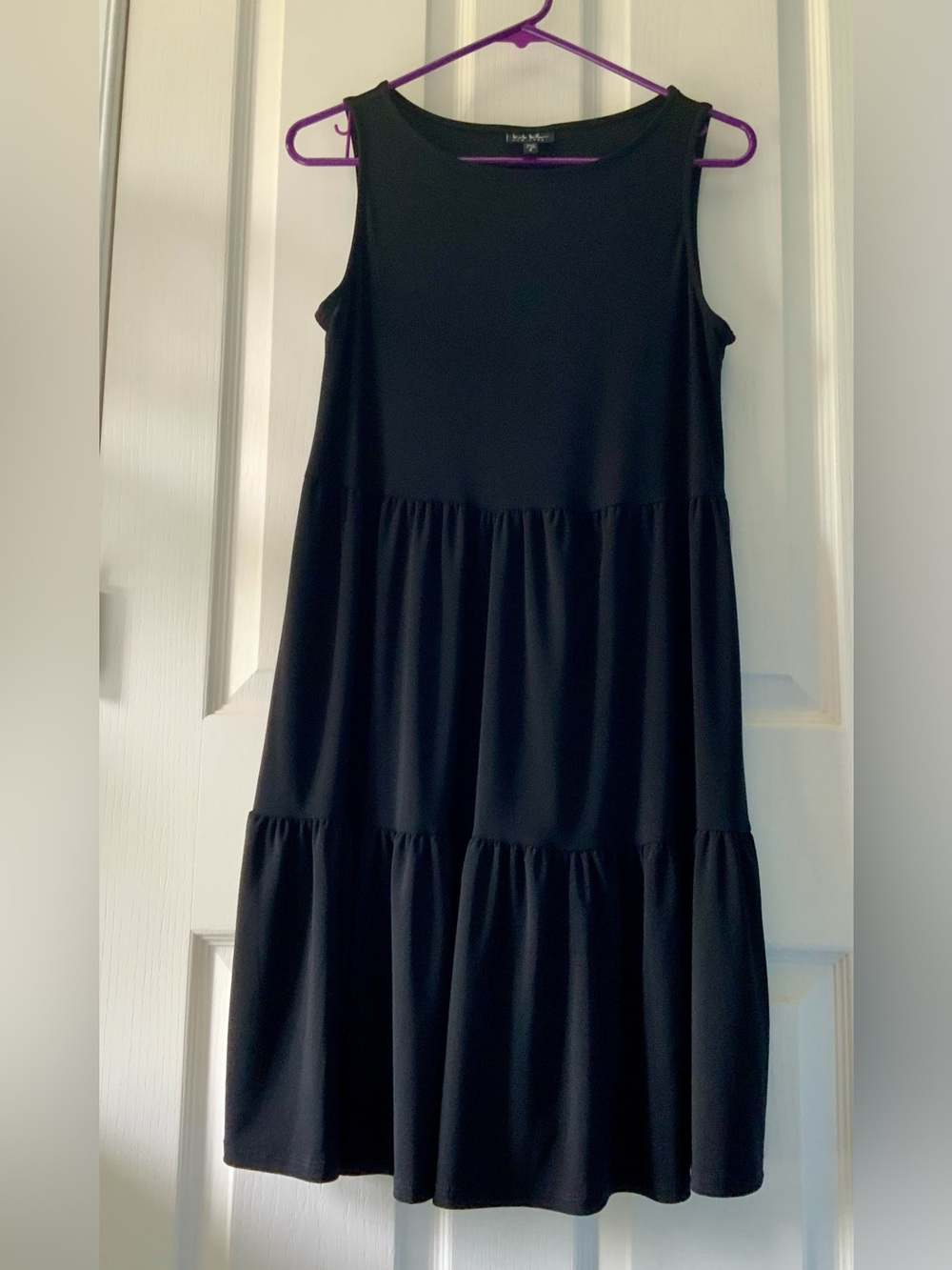 Nicole Miller New York Women’s Black Sleeveless Tiered Midi Dress